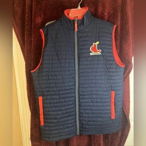 St. Louis Cardinals Adult Puffy Vest (Jacket) - MENS XL NAVY & Red MLB BASEBALL
